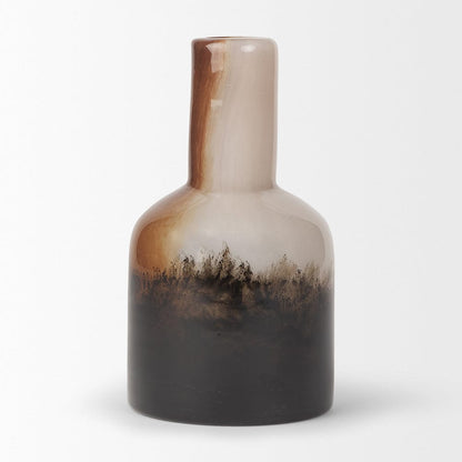 Mercana - Marans Short Amber Multi-Color Glass Vase - 70353 view 2