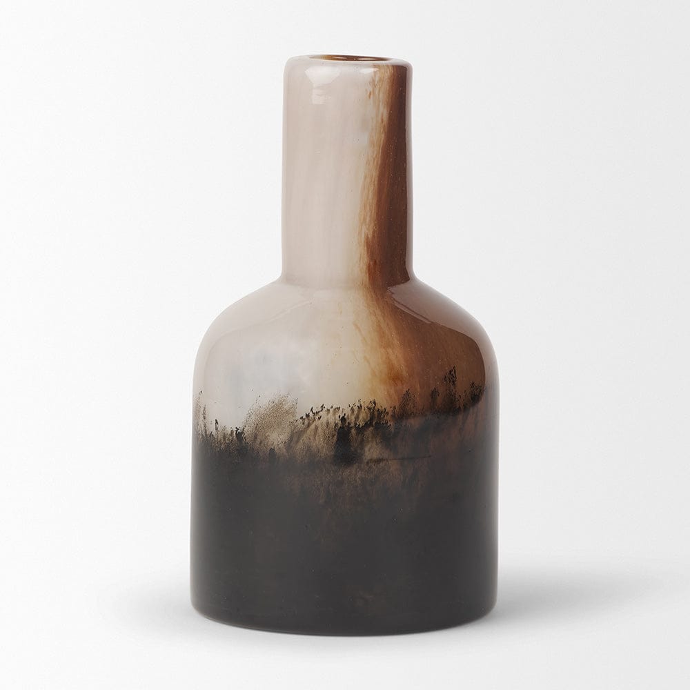 Mercana - Marans Short Amber Multi-Color Glass Vase - 70353 view 3
