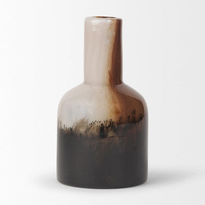 Mercana - Marans Short Amber Multi-Color Glass Vase - 70353 view 3