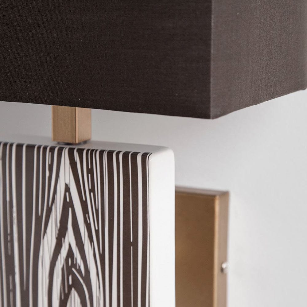 Mercana - Maravilla III 11x17 Black/White Pattered Base Black Fabric Shade Wall Sconce - 65241_CLOSEOUT view 2