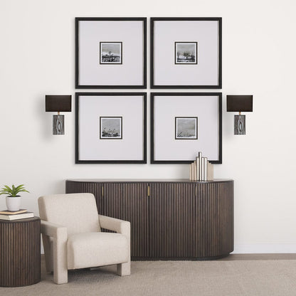 Mercana - Maravilla III 11x17 Black/White Pattered Base Black Fabric Shade Wall Sconce - 65241_CLOSEOUT view 3