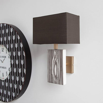 Mercana - Maravilla III 11x17 Black/White Pattered Base Black Fabric Shade Wall Sconce - 65241_CLOSEOUT view 4