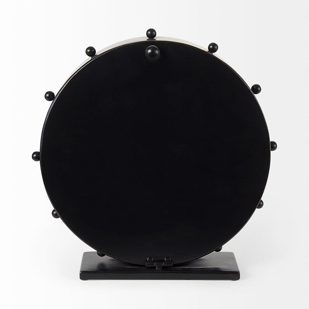 Mercana - Marian 11.0L x 3.1W x 11.0H Black Studded Round Table Clock - 69481 view 4