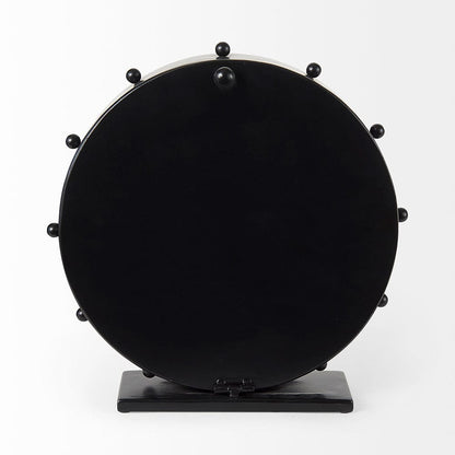 Mercana - Marian 11.0L x 3.1W x 11.0H Black Studded Round Table Clock - 69481 view 4