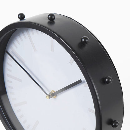 Mercana - Marian 11.0L x 3.1W x 11.0H Black Studded Round Table Clock - 69481 view 6
