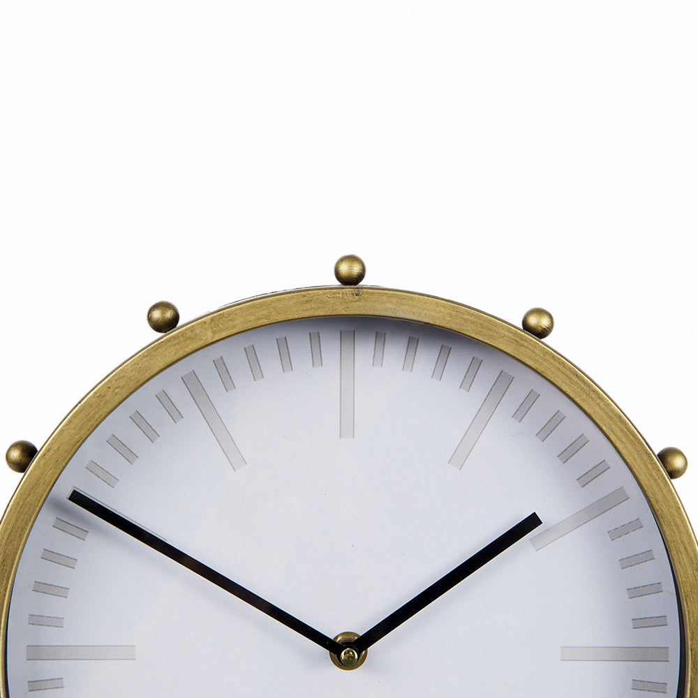 Mercana - Marian 11.0L x 3.1W x 11.0H Gold Metal W/Studs Round Table Clock - 69482 view 5