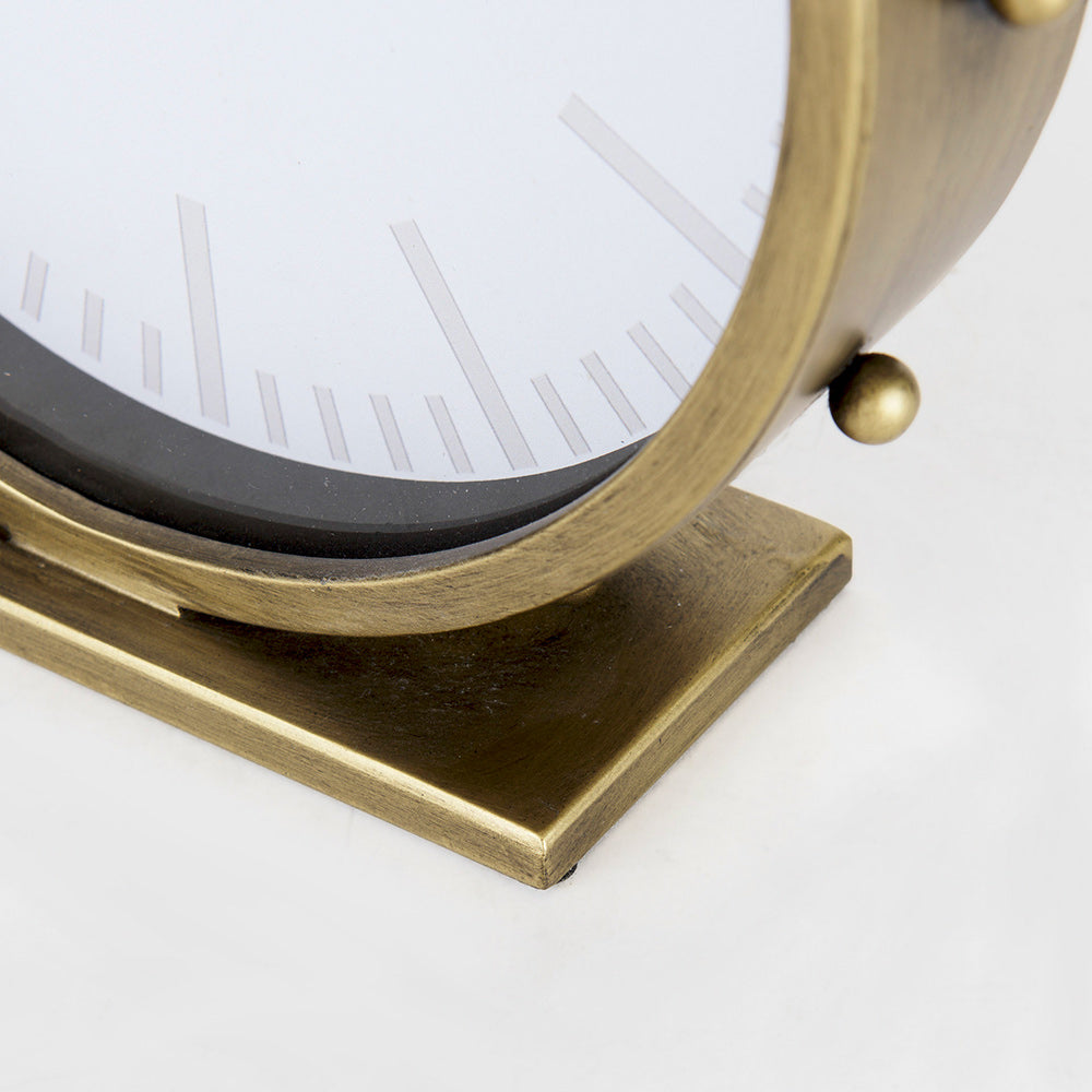 Mercana - Marian 11.0L x 3.1W x 11.0H Gold Metal W/Studs Round Table Clock - 69482 view 7