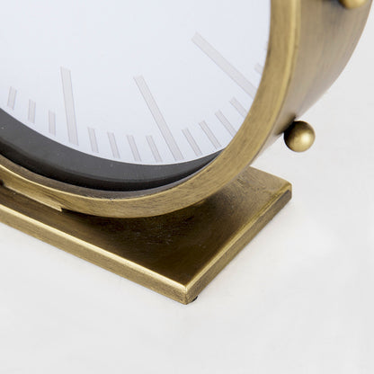 Mercana - Marian 11.0L x 3.1W x 11.0H Gold Metal W/Studs Round Table Clock - 69482 view 7