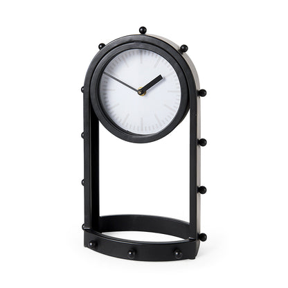 Mercana - Marian 7.5L x 5.7W x 13.0H Black Studded Table Clock - 69483 view 1