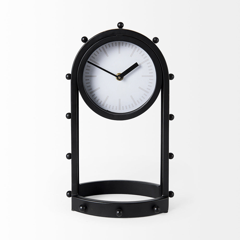 Mercana - Marian 7.5L x 5.7W x 13.0H Black Studded Table Clock - 69483 view 2