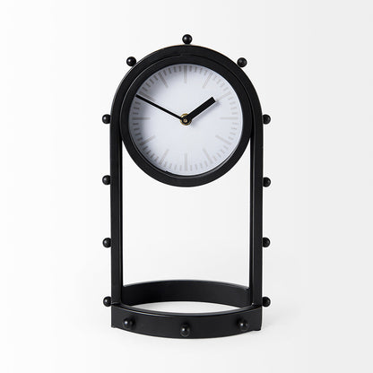 Mercana - Marian 7.5L x 5.7W x 13.0H Black Studded Table Clock - 69483 view 2