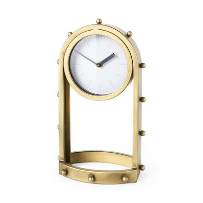 Mercana - Marian 7.5L x 5.7W x 13.0H Gold Studded Table Clock - 69484 view 1