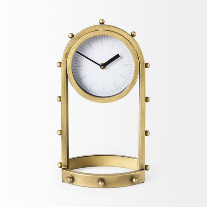 Mercana - Marian 7.5L x 5.7W x 13.0H Gold Studded Table Clock - 69484 view 2