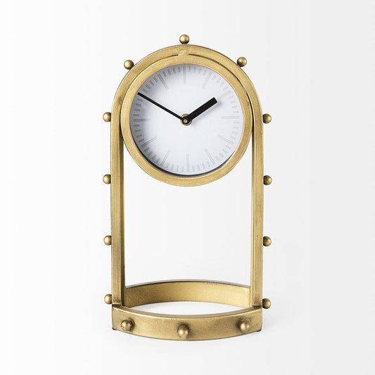 Mercana - Marian 7.5L x 5.7W x 13.0H Gold Studded Table Clock - 69484 view 2