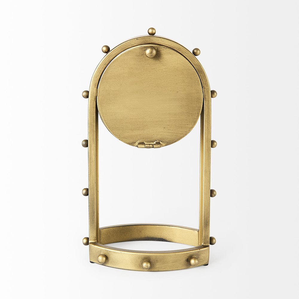 Mercana - Marian 7.5L x 5.7W x 13.0H Gold Studded Table Clock - 69484 view 4