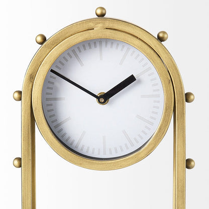 Mercana - Marian 7.5L x 5.7W x 13.0H Gold Studded Table Clock - 69484 view 5