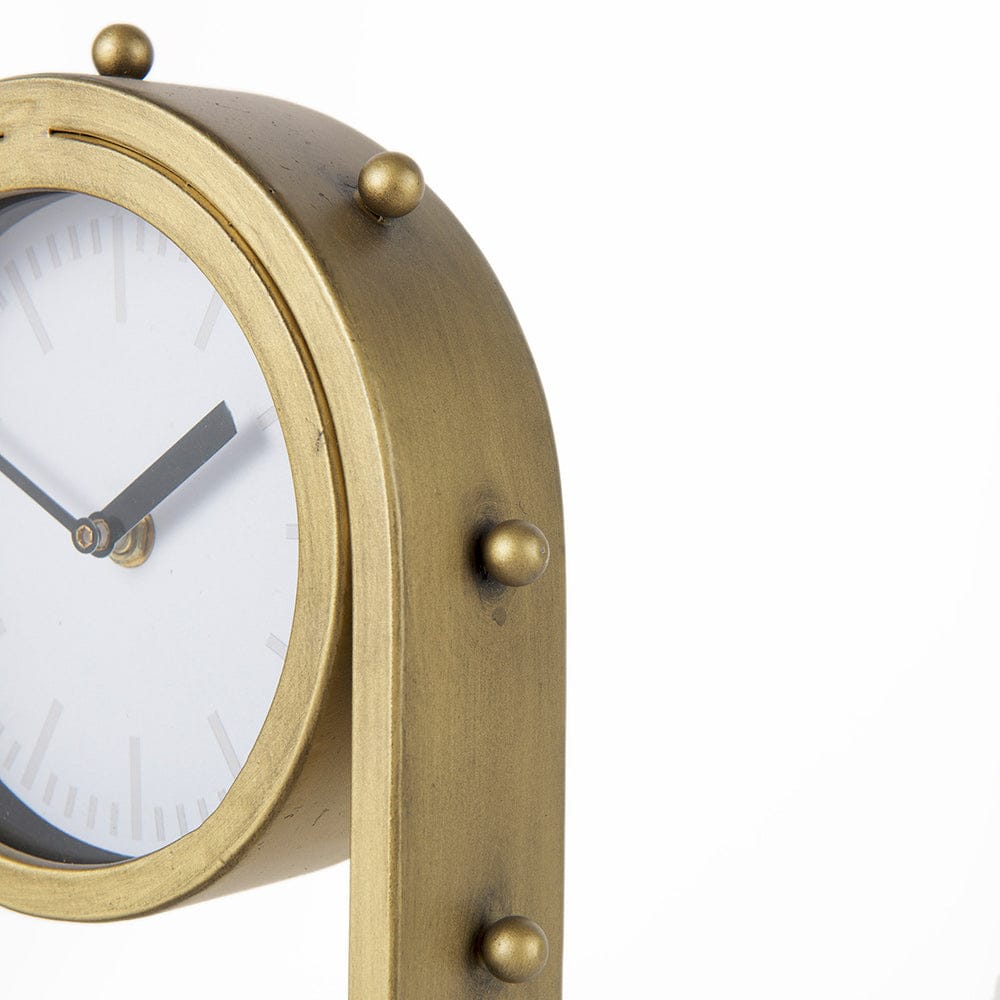 Mercana - Marian 7.5L x 5.7W x 13.0H Gold Studded Table Clock - 69484 view 6