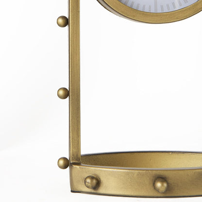 Mercana - Marian 7.5L x 5.7W x 13.0H Gold Studded Table Clock - 69484 view 7