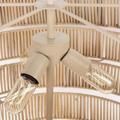 Mercana - Marimba 40 L x 40 W x 24 H Natural Cane 6 Tier Chandelier - 69240 view 11