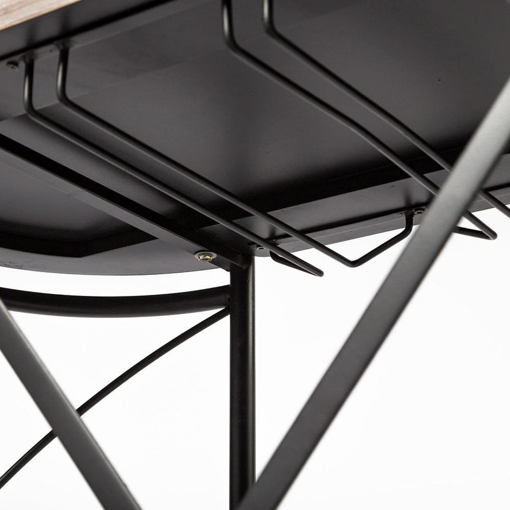 Mercana - Marlon Black Metal Frame Two Tier Shelves w/Stemware holder Bar Cart - 68921_CLOSEOUT view 10