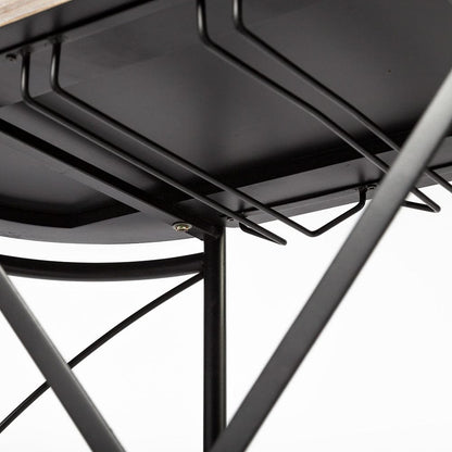 Mercana - Marlon Black Metal Frame Two Tier Shelves w/Stemware holder Bar Cart - 68921_CLOSEOUT view 10