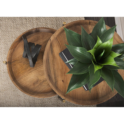 Mercana - Marquisa 22.5L x 22.5W x 20.8H Light Brown Wood W/ Black Metal Base Nesting Side Tables (Set of 2) - 69282 view 14