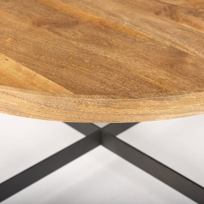 Mercana - Marquisa 34.25L x 34.25W x 16.5H Small Brown Wood w/ Black Metal Coffee Table - 70061 view 4