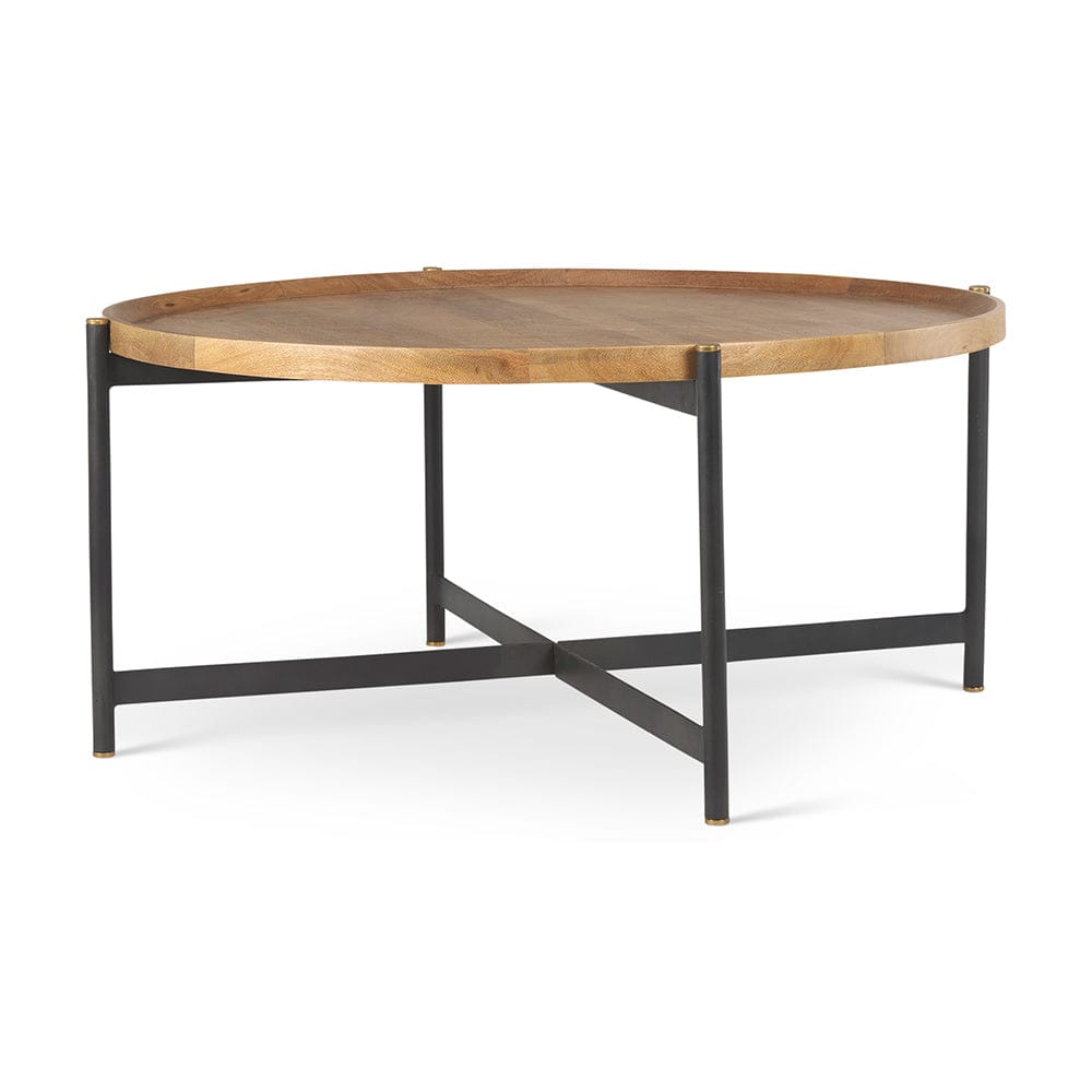 Mercana - Marquisa Medium Brown Wood W/Black Metal Large Coffee Table - 70062 view 1