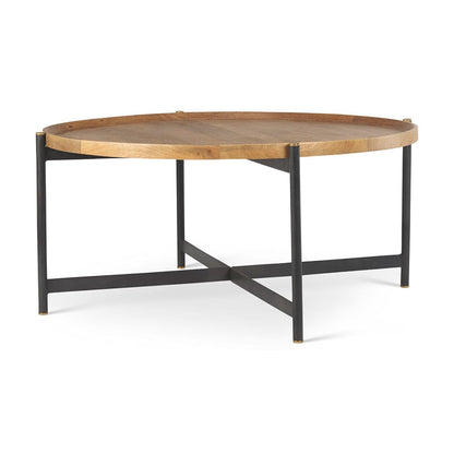 Mercana - Marquisa Medium Brown Wood W/Black Metal Large Coffee Table - 70062 view 1