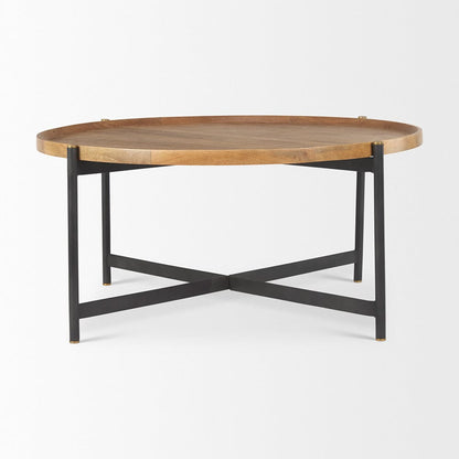 Mercana - Marquisa Medium Brown Wood W/Black Metal Large Coffee Table - 70062 view 2