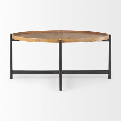 Mercana - Marquisa Medium Brown Wood W/Black Metal Large Coffee Table - 70062 view 3