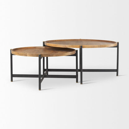 Mercana - Marquisa Medium Brown Wood W/Black Metal Large Coffee Table - 70062 view 9