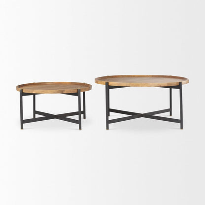 Mercana - Marquisa Medium Brown Wood W/Black Metal Large Coffee Table - 70062 view 10
