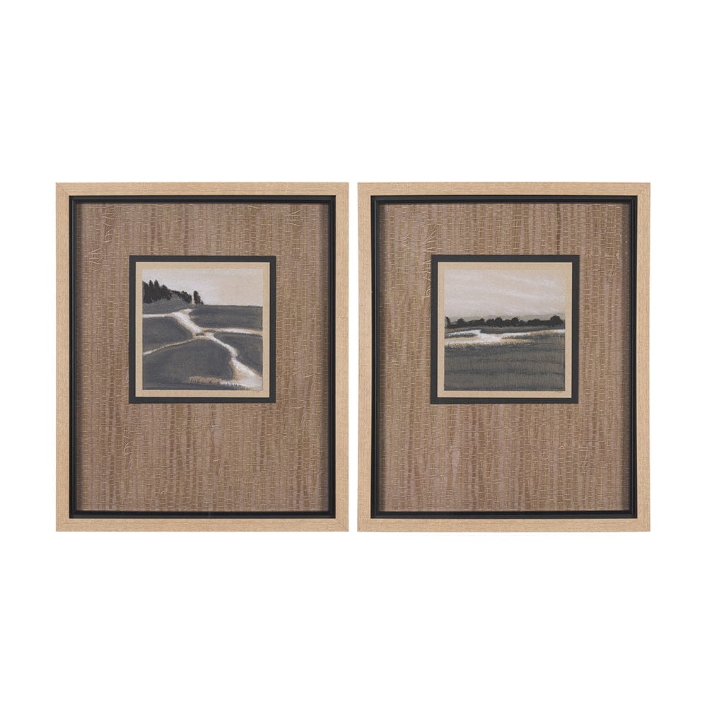 Mercana - Marshland Shadows by Mercana Studio a Hand Embellished Framed Art Print Matted under Glas (Set of 2) - 15634 view 1