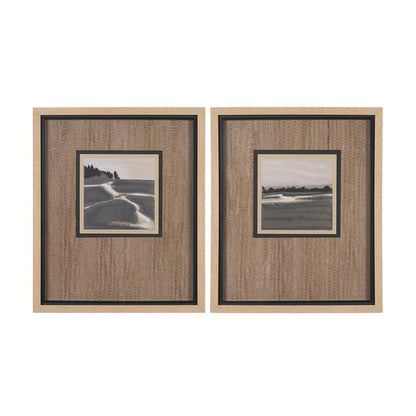 Mercana - Marshland Shadows by Mercana Studio a Hand Embellished Framed Art Print Matted under Glas (Set of 2) - 15634 view 1