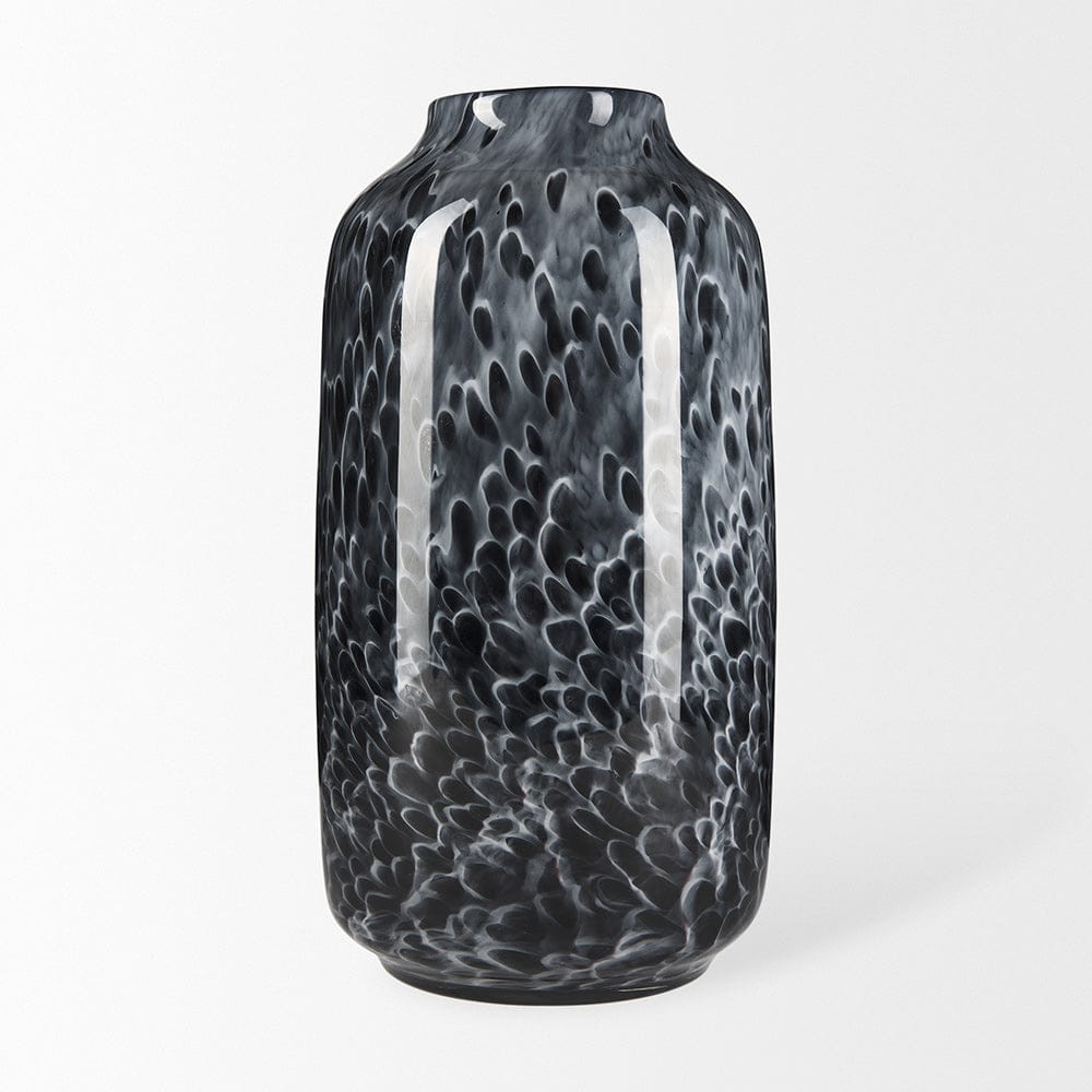 Mercana - Masai Large Black Mottled Glass Vase - 70350 view 3