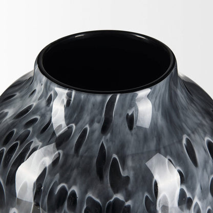 Mercana - Masai Large Black Mottled Glass Vase - 70350 view 4