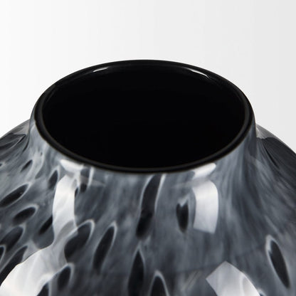Mercana - Masai Large Black Mottled Glass Vase - 70350 view 5