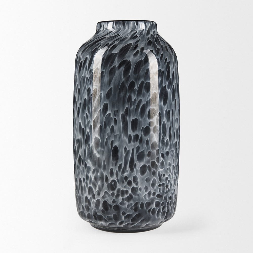 Mercana - Masai Medium Black Mottled Glass Vase - 70349 view 3