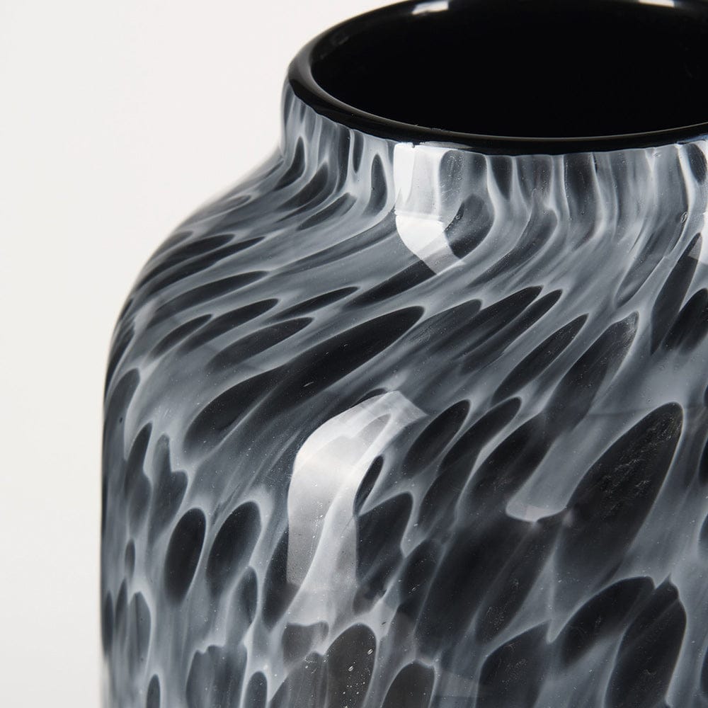 Mercana - Masai Medium Black Mottled Glass Vase - 70349 view 6