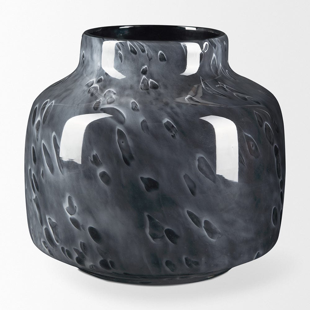 Mercana - Masai Small Black Mottled Glass Vase - 70348 view 2