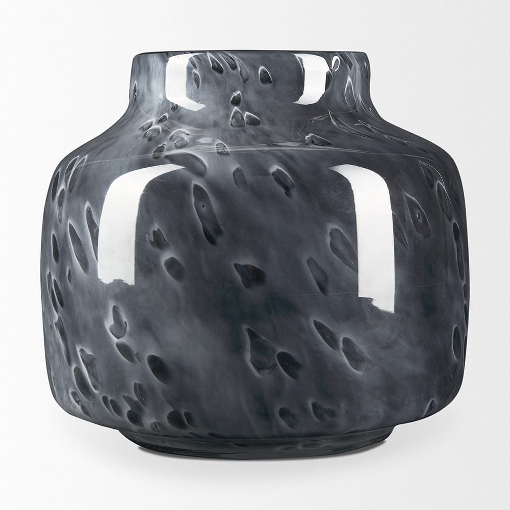 Mercana - Masai Small Black Mottled Glass Vase - 70348 view 3
