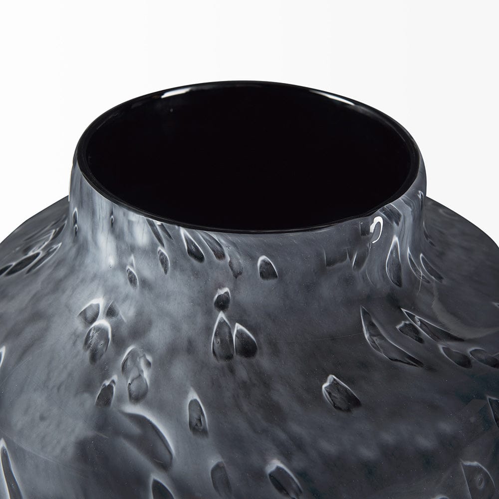 Mercana - Masai Small Black Mottled Glass Vase - 70348 view 4