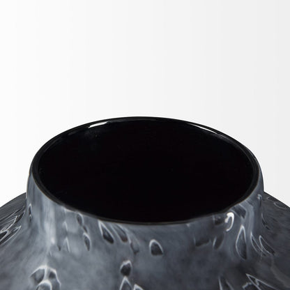 Mercana - Masai Small Black Mottled Glass Vase - 70348 view 5