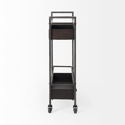 Mercana - Masataka Metal Frame Two-Tier with Metal Shelves Rectangular Bar Cart - 50062_CLOSEOUT view 3