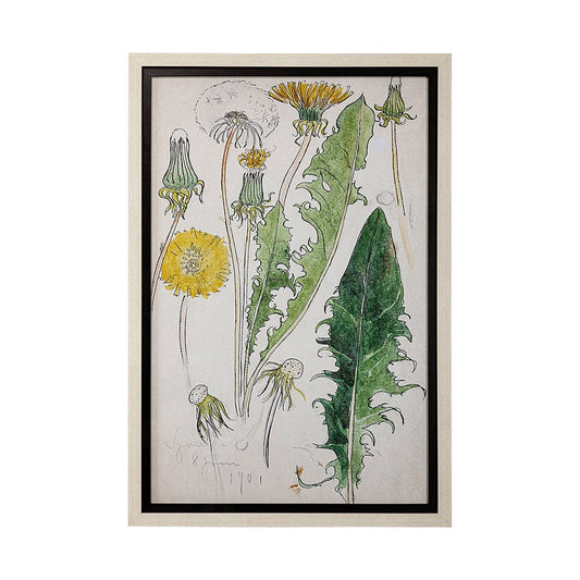 Mercana - Maskros Akvarellmalning by John Bauer Hand Embellished Textured Framed Art Print Matted under Glass - 13605 view 1