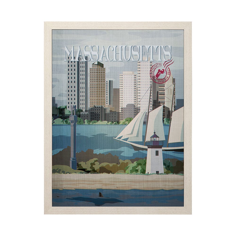 Mercana - Massachusetts Go USA L by Mercana Studio a Hand Embellished Decograph Framed Art Print - 13547 view 1