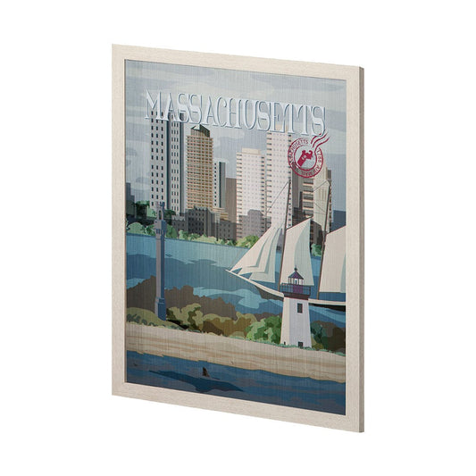 Mercana - Massachusetts Go USA L by Mercana Studio a Hand Embellished Decograph Framed Art Print - 13547 view 2