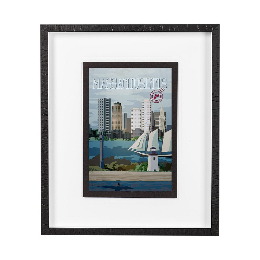 Mercana - Massachusetts Go USA M by Mercana Studio a Framed Art Print Matted under Glass - 13546 view 1