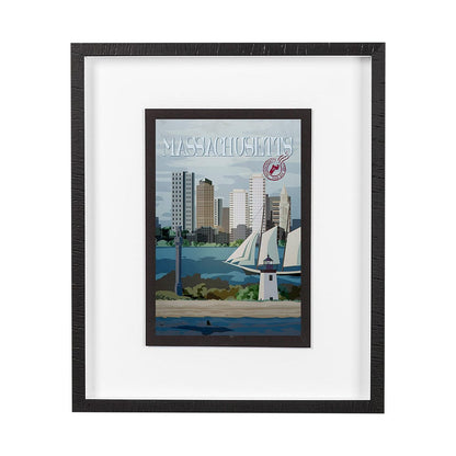 Mercana - Massachusetts Go USA M by Mercana Studio a Framed Art Print Matted under Glass - 13546 view 1